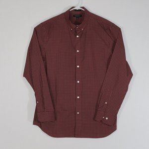 Banana Republic button down Slim Flex Fit Red/Blk Plaid Long Sleeve Size XL